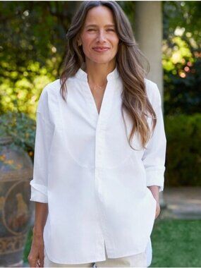 Frank & Eileen Victoria Tuxedo Shirt XS White New Women's Relaxed Fit